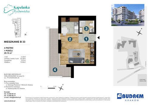 Plan BUDREM mieszkanie w inwestycji ul. Pychowicka 3A Kapelanka-Pychowicka - budynek B