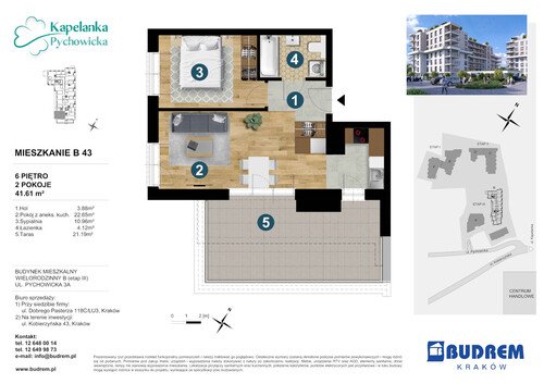 Plan BUDREM mieszkanie w inwestycji ul. Pychowicka 3A Kapelanka-Pychowicka - budynek B