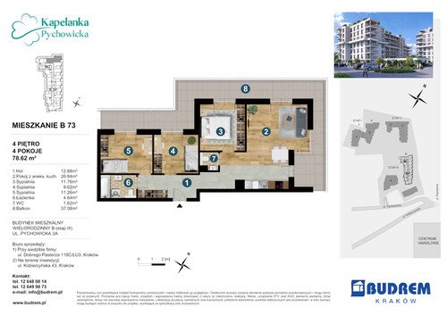 Plan BUDREM mieszkanie w inwestycji ul. Pychowicka 3A Kapelanka-Pychowicka - budynek B