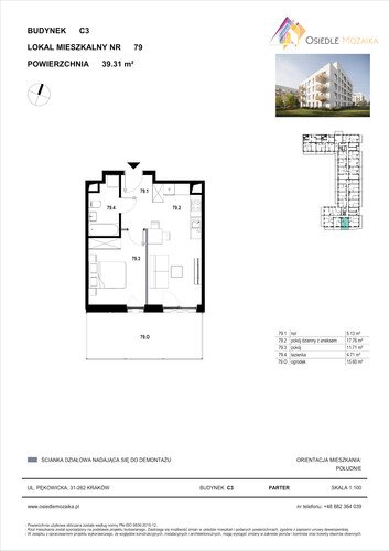 Plan KG Group Sp. z o.o. mieszkanie w inwestycji  Osiedle Mozaika - bud. C3