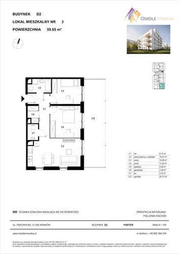 Plan KG Group Sp. z o.o. mieszkanie w inwestycji  Osiedle Mozaika - bud. D2