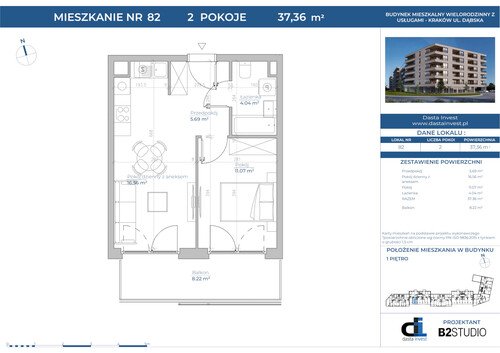 Plan Dasta Invest Sp. z o.o. mieszkanie w inwestycji ul. Dąbska Dąbska Pools