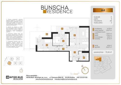 Plan Inter-Bud Developer Sp. z o.o. mieszkanie w inwestycji ul. Bunscha Bunscha Residence (wkrótce w sprzedaży) 