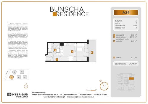 Plan Inter-Bud Developer Sp. z o.o. mieszkanie w inwestycji ul. Bunscha Bunscha Residence (wkrótce w sprzedaży) 