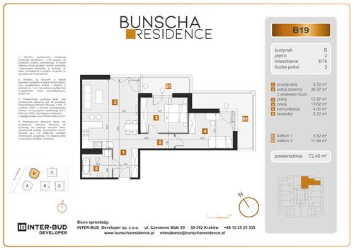 Plan Inter-Bud Developer Sp. z o.o. mieszkanie w inwestycji ul. Bunscha Bunscha Residence (wkrótce w sprzedaży) 