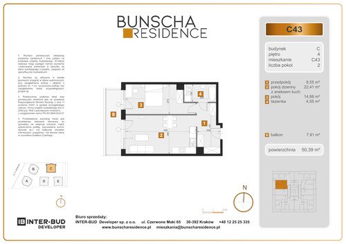 Plan Inter-Bud Developer Sp. z o.o. mieszkanie w inwestycji ul. Bunscha Bunscha Residence (wkrótce w sprzedaży) 