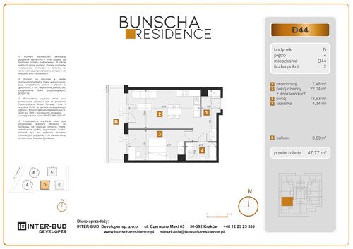 Plan Inter-Bud Developer Sp. z o.o. mieszkanie w inwestycji ul. Bunscha Bunscha Residence (wkrótce w sprzedaży) 