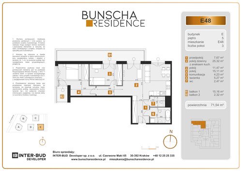 Plan Inter-Bud Developer Sp. z o.o. mieszkanie w inwestycji ul. Bunscha Bunscha Residence (wkrótce w sprzedaży) 