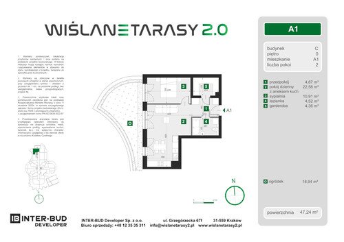 Plan Inter-Bud Developer Sp. z o.o. apartament w inwestycji ul. Grzegórzecka Wiślane Tarasy 2.0 - bud. C (wkrótce w sprzedaży)