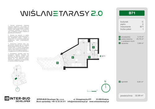 Plan Inter-Bud Developer Sp. z o.o. apartament w inwestycji ul. Grzegórzecka Wiślane Tarasy 2.0 - bud. C (wkrótce w sprzedaży)