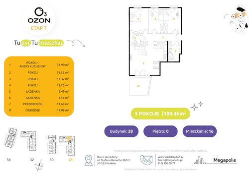 Plan Megapolis mieszkanie w inwestycji ul. Banacha Osiedle OZON Etap 7