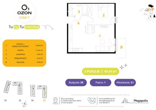 Plan Megapolis mieszkanie w inwestycji ul. Banacha Osiedle OZON Etap 7