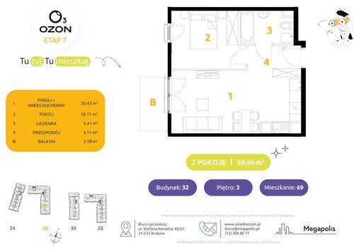 Plan Megapolis mieszkanie w inwestycji ul. Banacha Osiedle OZON Etap 7