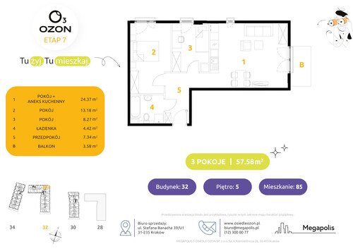 Plan Megapolis mieszkanie w inwestycji ul. Banacha Osiedle OZON Etap 7