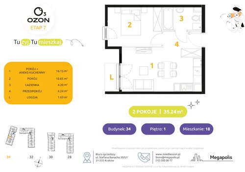 Plan Megapolis mieszkanie w inwestycji ul. Banacha Osiedle OZON Etap 7