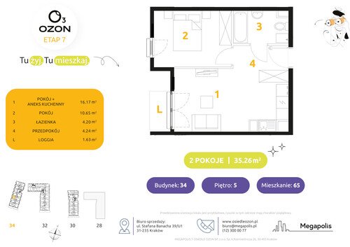 Plan Megapolis mieszkanie w inwestycji ul. Banacha Osiedle OZON Etap 7