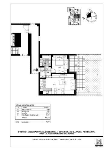 Plan Proins mieszkanie w inwestycji ul. Centralna Centralna - etap I, bud. A1, A2, A3