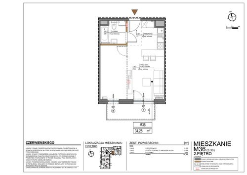 Plan Real-Construct Sp. z o.o. mieszkanie w inwestycji ul. Czerwieńskiego 3 Czerwieńskiego 3