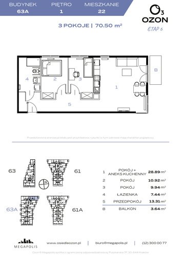 Plan Megapolis mieszkanie w inwestycji ul. Banacha Osiedle OZON Etap 6