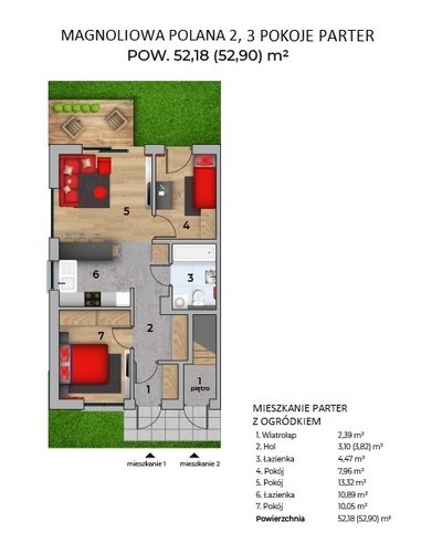 Plan Techniq mieszkanie w inwestycji Wieliczka, ul. Magnoliowa Magnoliowa Polana 2 - mieszkania