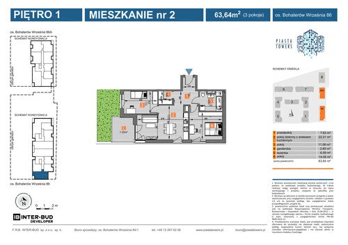 Plan Inter-Bud Developer Sp. z o.o. mieszkanie w inwestycji os. Bohaterów Września Piasta Towers - bud. 86