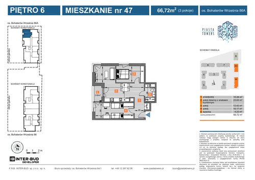 Plan Inter-Bud Developer Sp. z o.o. mieszkanie w inwestycji os. Bohaterów Września Piasta Towers - bud. 86a