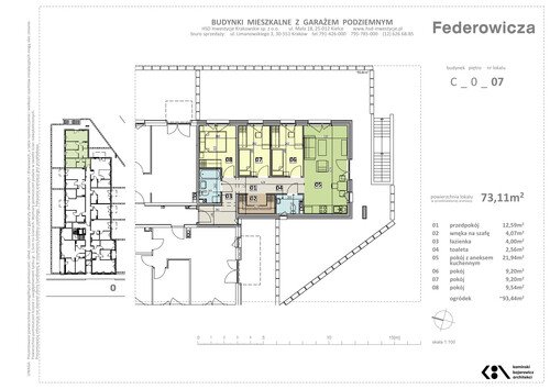 Plan HSD Inwestycje Krakowskie Sp. z o.o. mieszkanie w inwestycji ul. Federowicza Federowicza – Ruczaj Park