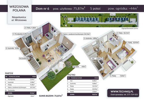 Plan Techniq dom w inwestycji ul. Wrzosowa Wrzosowa Polana