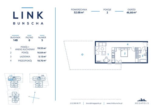 Plan Megapolis Sp. z o.o. mieszkanie w inwestycji ul. Bunscha 14A, 14B, 14C Link Bunscha