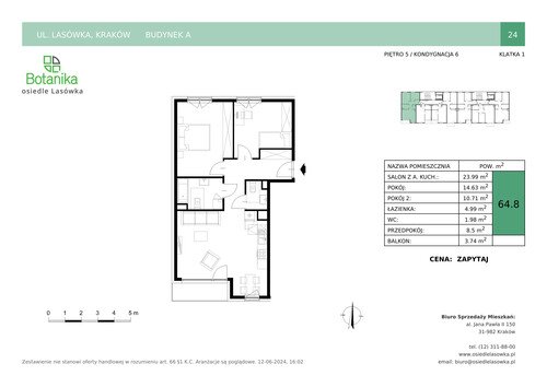 Plan Stylhut Plus sp. z o.o. mieszkanie w inwestycji ul. Lasówka Osiedle Lasówka - bud. A