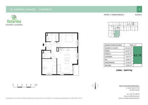 Plan Stylhut Plus sp. z o.o. mieszkanie w inwestycji ul. Lasówka Osiedle Lasówka - bud. B