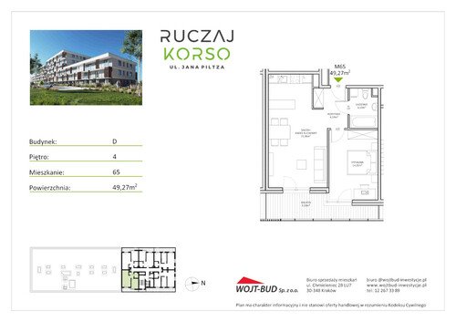 Plan Wojt Bud Sp. z o.o. mieszkanie w inwestycji ul. Jana Piltza 23 Ruczaj Korso - etap III