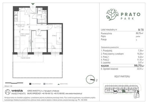 Plan Apartamenty Nowohucka Sp. z o.o. mieszkanie w inwestycji ul. Na Łąkach Prato Park