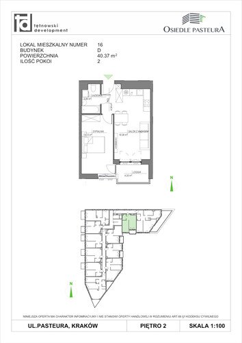 Plan Tętnowski Development mieszkanie w inwestycji ul. Pasteura Osiedle Pasteura - IV etap