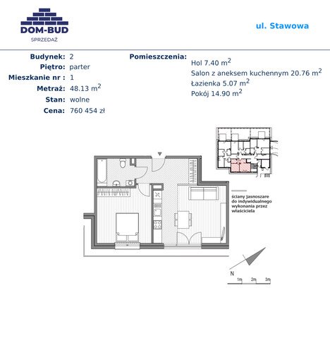 Plan Dom-Bud M. Szaflarski Spółka Jawna mieszkanie w inwestycji ul. Stawowa 242A Stawowa - bud. 1/2