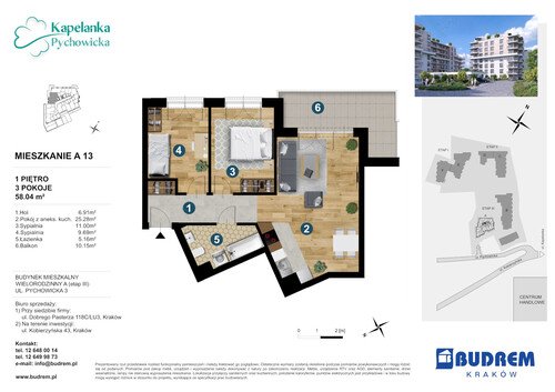 Plan BUDREM mieszkanie w inwestycji ul. Pychowicka 3 Kapelanka-Pychowicka - budynek A