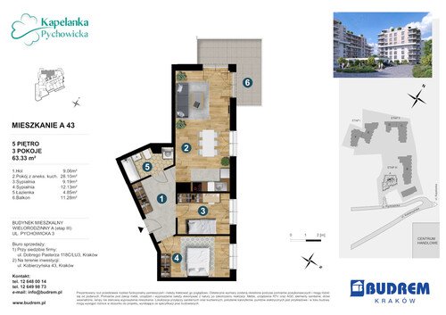 Plan BUDREM mieszkanie w inwestycji ul. Pychowicka 3 Kapelanka-Pychowicka - budynek A