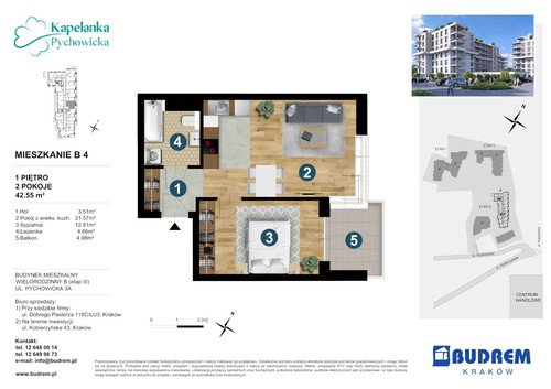 Plan BUDREM mieszkanie w inwestycji ul. Pychowicka 3A Kapelanka-Pychowicka - budynek B