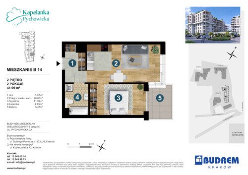 Plan BUDREM mieszkanie w inwestycji ul. Pychowicka 3A Kapelanka-Pychowicka - budynek B