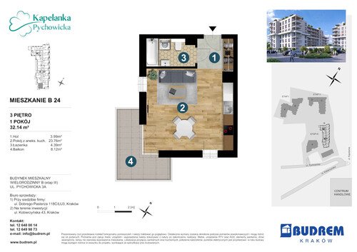 Plan BUDREM mieszkanie w inwestycji ul. Pychowicka 3A Kapelanka-Pychowicka - budynek B