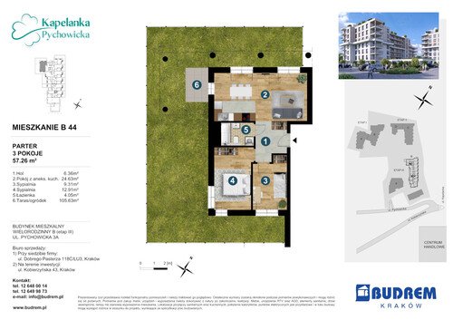 Plan BUDREM mieszkanie w inwestycji ul. Pychowicka 3A Kapelanka-Pychowicka - budynek B