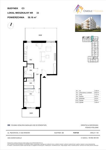 Plan KG Group Sp. z o.o. mieszkanie w inwestycji  Osiedle Mozaika - bud. C3