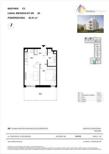 Plan KG Group Sp. z o.o. mieszkanie w inwestycji  Osiedle Mozaika - bud. C3