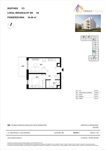 Plan KG Group Sp. z o.o. mieszkanie w inwestycji  Osiedle Mozaika - bud. C3