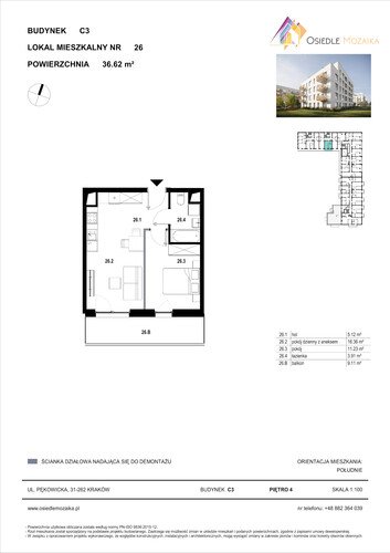 Plan KG Group Sp. z o.o. mieszkanie w inwestycji  Osiedle Mozaika - bud. C3