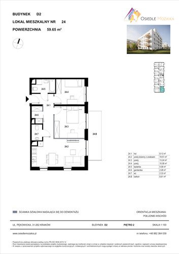 Plan KG Group Sp. z o.o. mieszkanie w inwestycji  Osiedle Mozaika - bud. D2