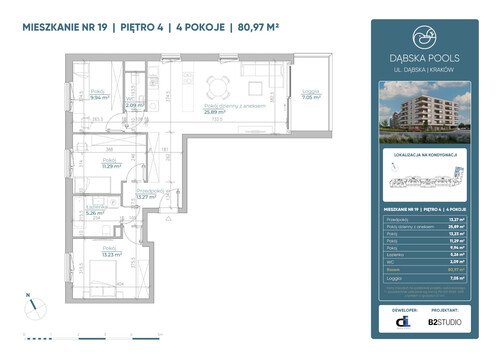 Plan Dasta Invest Sp. z o.o. mieszkanie w inwestycji ul. Dąbska Dąbska Pools