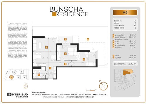 Plan Inter-Bud Developer Sp. z o.o. mieszkanie w inwestycji ul. Bunscha Bunscha Residence (wkrótce w sprzedaży) 