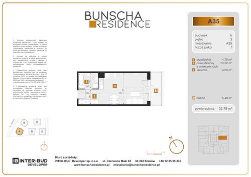 Plan Inter-Bud Developer Sp. z o.o. mieszkanie w inwestycji ul. Bunscha Bunscha Residence (wkrótce w sprzedaży) 