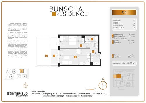 Plan Inter-Bud Developer Sp. z o.o. mieszkanie w inwestycji ul. Bunscha Bunscha Residence (wkrótce w sprzedaży) 